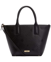 Birch Tote Bag - Black Deboss Tartan