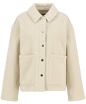 Women's Barbour International Rae Fleece Overshirt - Bone White