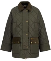 Women's Barbour Aldburgh Quilted Jacket - Olive / Ancient Tartan