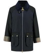 Women's Barbour Kettlewell Waxed Jacket - Royal Navy / Black / Dress Tartan