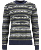 Men's Barbour Topcliffe Fairisle Crew Neck Sweater - Navy