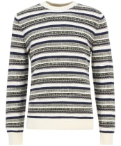Men's Barbour Topcliffe Fairisle Crew Neck Sweater - Whisper White