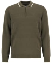 Men's Barbour Fenhill Knitted Polo - Mid Olive