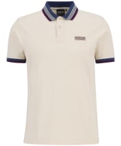 Men's Barbour International Francis Short Sleeve Pique Polo Shirt - Calico White