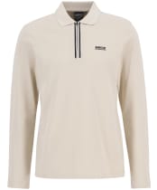 Men's Barbour International Marshall Long Sleeve Zipped Polo Shirt - Mist