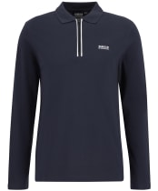 Men's Barbour International Marshall Long Sleeve Zipped Polo Shirt - Navy