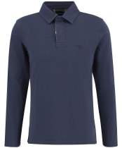 Men's Barbour Margrove Long Sleeved Tailored Polo Shirt - Navy