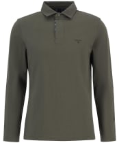 Men's Barbour Margrove Long Sleeved Tailored Polo Shirt - Mid Olive