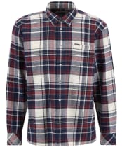Men's Barbour Malham Checked Long Sleeved Relaxed Shirt - Red