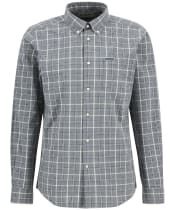 Men's Barbour Bramham Checked Long Sleeved Tailored Shirt - Grey Marl
