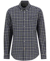Men's Barbour Bramham Checked Long Sleeved Tailored Shirt - Navy