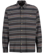 Men's Barbour Bowscale Striped Long Sleeved Relaxed Shirt - Charcoal Marl