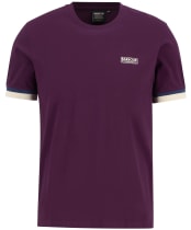 Men's Barbour International Deep Cuff Evan Tipped T-Shirt - Potent Merlot