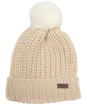 Women's Barbour Saltburn Bobble Hat - Pearl