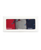 Men's Barbour Pheasant Sock Gift Box - Navy / Grey / Red