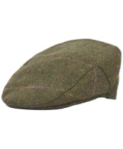 Men's Barbour Wool Crieff Flat Cap - Olive / Purple / Yellow