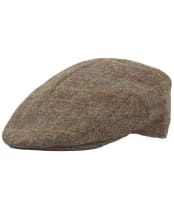 Men's Barbour Wool Crieff Flat Cap - Olive / Blue / Red