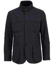 Men's Barbour Ogston Waxed Jacket - Black / Classic Tartan