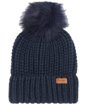 Women's Barbour Saltburn Bobble Hat - Navy