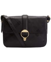 Women's Barbour Rosa Deboss Leather Crossbody Bag - Black Deboss Tartan