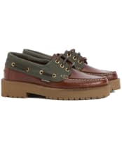 Women's Barbour Darras Boat Shoe - Mahogany