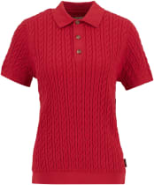 Women's Barbour Hartland Knitted Polo Jumper - Poppy Red