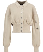 Women's Barbour International Gigi Knitted Bomber - Cement