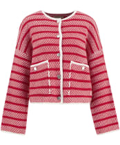 Women's Barbour Polly Knitted Cardigan - Poppy Red Stripe