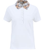 Women's Barbour Malvern Polo Shirt - White / Hessian