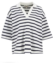 Women's Barbour Inez Striped Top - Cloud / Dark Navy Stripe