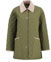 Women's Barbour Icons Modern Liddesdale Quilted Jacket - Bleached Olive / Ancient / Gardenia