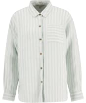Women's Barbour Annie Long Sleeve Linen Shirt - Spearmint Stripe