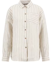 Women's Barbour Annie Long Sleeve Linen Shirt - Light Sand Stripe