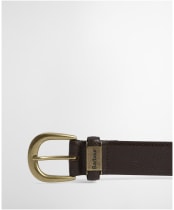 Men's Barbour Clyde Leather Belt - Dark Brown