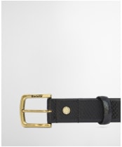 Men's Barbour Jaspar Leather Belt - Black