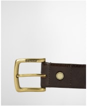 Men's Barbour Jaspar Leather Belt - Brown