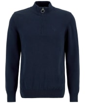 Men’s Barbour Cotton Half Zip Sweater - Navy