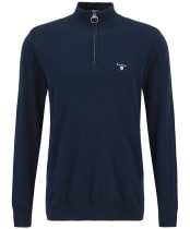 Men's Barbour Lingwood Compact Cotton Half Zip Sweater - Navy