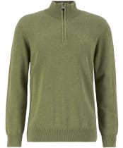Men’s Barbour Cotton Half Zip Sweater - Laurel Green