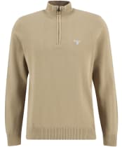 Men's Barbour Lingwood Compact Cotton Half Zip Sweater - Washed Stone