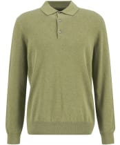 Men's Barbour Pima Cotton Knitted Polo Shirt - Laurel Green
