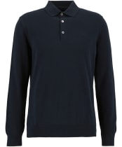 Men's Barbour Pima Cotton Knitted Polo Shirt - Navy