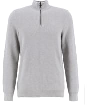Men's Barbour Essential Honeycomb Half Zip Sweater - Grey Marl