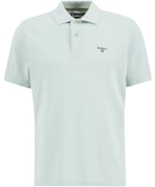Men's Barbour Lightweight Short Sleeve Sports Cotton Polo Shirt - Mint Blue