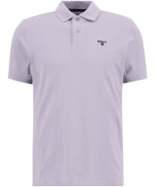 Men's Barbour Lightweight Short Sleeve Sports Cotton Polo Shirt - Heather Mist