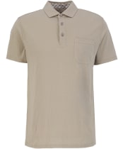 Men's Barbour Steventon Linen Blend Tailored Fit Polo Shirt - Concrete