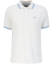 Men's Barbour Ferriby Tailored Textured Polo Shirt - Whisper White