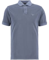 Men's Barbour Washed Tartan Tailored Fit Pique Polo Shirt - Washed Blue