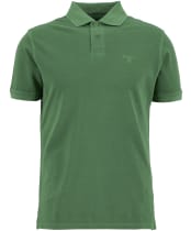 Men's Barbour Washed Tartan Tailored Fit Pique Polo Shirt - Washed Green