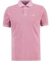 Men's Barbour Washed Tartan Tailored Fit Pique Polo Shirt - Washed Pink